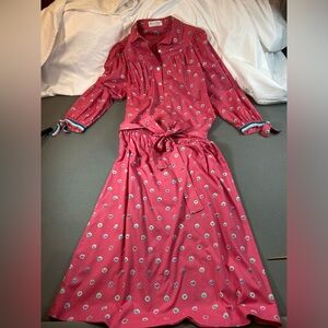 Blair Woolverton‎ Vintage Skirt and Blouse Set with Belt Size 12